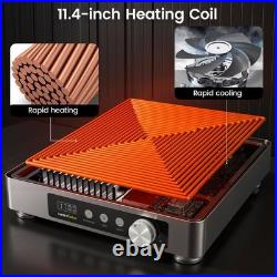 Nestiqex 1700W 120V Induction Cooktop Commercial Large Portable Stove 24h Timer