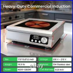 Nestiqex 5000W 208V~275V 3-Phase Induction Cooktop Commercial Electric Stove