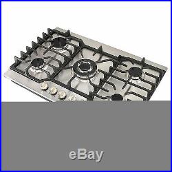 New 30 Stainless Steel 5 Burner Built-in Stoves LPG/NG Gas Cooktops Cooker USA