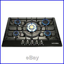 New 30 Stainless Steel 5 Burners Built-In Stove Cooktop Gas NG/LPG Hob Cooker