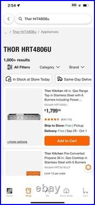 New 48 Inch Thor Gas Rangetop stainless steel
