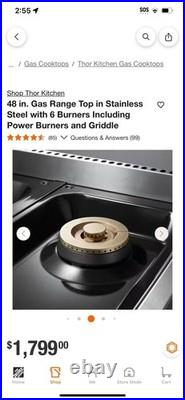 New 48 Inch Thor Gas Rangetop stainless steel