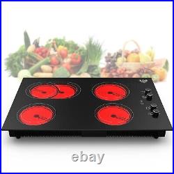 New Electric Cooktop Built-in 4 Burner Electric Stovetop Knob Control 220V 7200W