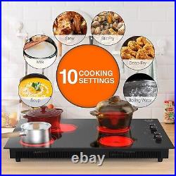 New Electric Cooktop Built-in 4 Burner Electric Stovetop Knob Control 220V 7200W