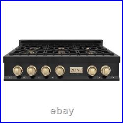 New Open Box Zline 36 Rangetop 6 Gas Burner Black Stainless Steel Rtbz-36-g Ob New Open Box Zline 36 Rangetop 6 Gas Burner Black Stainless Steel Rtbz-36-g Ob