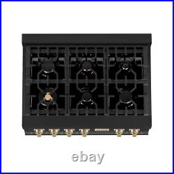New Open Box Zline 36 Rangetop 6 Gas Burner Black Stainless Steel Rtbz-36-g Ob