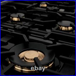 New Open Box Zline 36 Rangetop 6 Gas Burner Black Stainless Steel Rtbz-36-g Ob