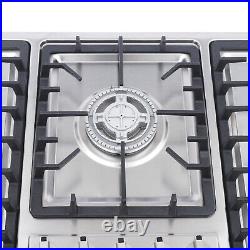 New Stainless Steel Natural gas Built-In Cooktop Countertop Cook Stove 5 Burners