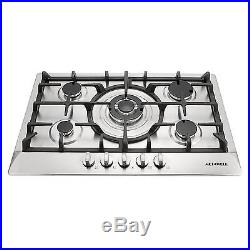 New Type 30 Stainless Steel 5 Burner Built-In Stoves NG LPG Gas Cooktop Cooker