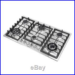 New Type 34 Stainless Steel 6 Burner Built-In Stove NG Cooktops Home Cooker