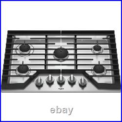 New Whirlpool WCG77US0HS 30 Built-in Gas Cooktop with 5 Burners, Stainless Steel