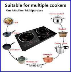 Portable 2200W Electric Dual Induction Cooker Cooktop Countertop Double Burner
