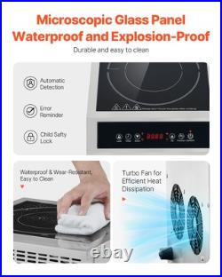 Portable Commercial Induction Cooktop 3500W Countertop Burner 11 Temp Levels