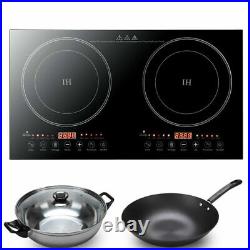 Portable Countertop Induction Cooktop Dual Cooker Burner Stove Hot Plate 2400W