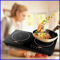 Portable Countertop Induction Cooktop Dual Cooker Burner Stove Hot Plate 2400W
