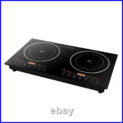Portable Electric Dual Induction Cooker Countertop Burner Stove Cooktop 2400W