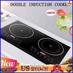 Portable Induction Cooktop Countertop Dual Cooker Burner Stove Hot Plate 2400W