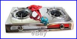 Portable Propane Gas Stove DOUBLE 2 Burner CAMPING TAIL GATE Tailgating Stoves