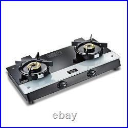 Prestige Svachh Duo Glass Top Liftable 2 Burner Gas Stove Pan Support Cooktop