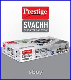 Prestige Svachh Toughened Glass Top 4 Brass Burner LPG Gas Stove Liftable Burner