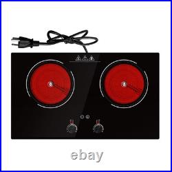 Protable Electric Radiant Cooktop 24 Electric Stove 2 Burner Hot Plate 4000W