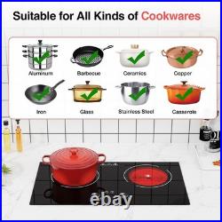 Protable Electric Radiant Cooktop 24 Electric Stove 2 Burner Hot Plate 4000W