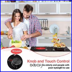 Protable Electric Radiant Cooktop 24 Electric Stove 2 Burner Hot Plate 4000W