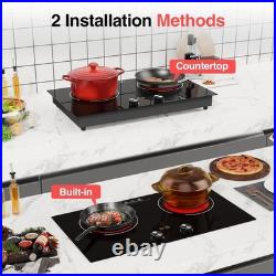 Protable Electric Radiant Cooktop 24 Electric Stove 2 Burner Hot Plate 4000W