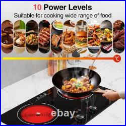 Protable Electric Radiant Cooktop 24 Electric Stove 2 Burner Hot Plate 4000W