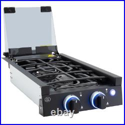 RV 2 Burner Gas Cooktop 6500 BTU Each Fueled by Propane LED Knobs