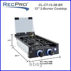 RV 2 Burner Gas Cooktop 6500 BTU Each Fueled by Propane LED Knobs
