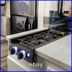 RV 2 Burner Gas Cooktop 6500 BTU Each Fueled by Propane LED Knobs