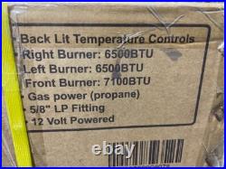 RecPro RV CL 3 Burner Cooktop 6500-8000 BTU 12V DC Fueled by Propane