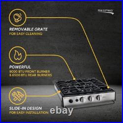 RecPro Suburban RV 3 Burner Propane Cooktop Slide-In Black 9000 BTU