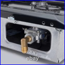 RecPro Suburban RV 3 Burner Propane Cooktop Slide-In Black 9000 BTU