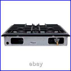 RecPro Suburban RV 3 Burner Propane Cooktop Slide-In Black 9000 BTU