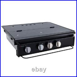 RecPro Suburban RV 3-Burner Propane Gas Cooktop with Glass Cover 9000BTU 12V DC