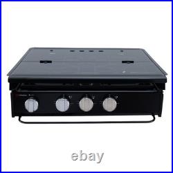 RecPro Suburban RV 3-Burner Propane Gas Cooktop with Glass Cover 9000BTU 12V DC