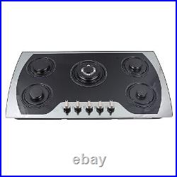 SALE! Gas Cooktop 5 Burners Built-in Stove Tempered Glass NG/LPG Gas Hob Cooker