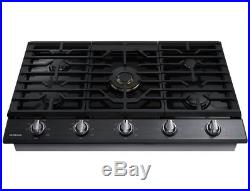 Samsung 36 Gas Cooktop 5 Burners Dual Brass Black Stainless NA36K7750TG WIFI