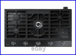 Samsung 36 in. Gas Cooktop Black Stainless Power Burner Wi-Fi NA36N6555TG