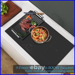 Singlehomie 36 Inch Electric Cooktop, 5 Burner Induction Cooktop with Flexi Zone