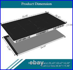Singlehomie 36 Inch Electric Cooktop, 5 Burner Induction Cooktop with Flexi Zone