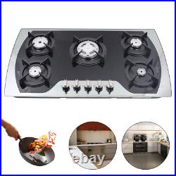 Stainless Steel 35 5 Burners Gas Stove Built-In Cooktop LPG/NG Gas Hob Cooker