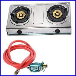 Stainless Steel Double Burner Gas- Gas Stove Free Shipping
