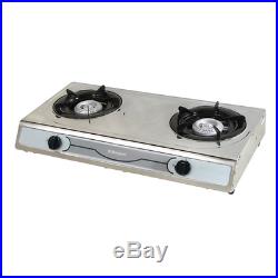 Stainless Steel Double Burner Gas- Gas Stove Free Shipping