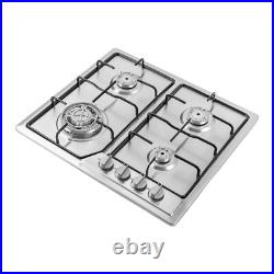 Stainless Steel Gas Cooktop 4 Built-in Burners Gas Hob LPG/NG Gas Stove Cooker