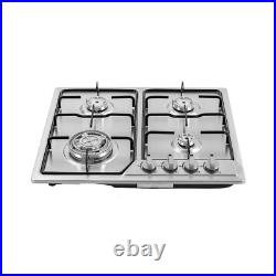 Stainless Steel Gas Cooktop 4 Built-in Burners Gas Hob LPG/NG Gas Stove Cooker
