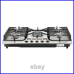 Stainless Steel Gas Cooktop Gas Stove 5 Burners, 30 In Gas Hob with valve