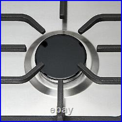 Stainless Steel Gas Cooktop Gas Stove 5 Burners, 30 In Gas Hob with valve